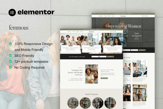 Femmous - Modern Feminine Blog Elementor Template Kit