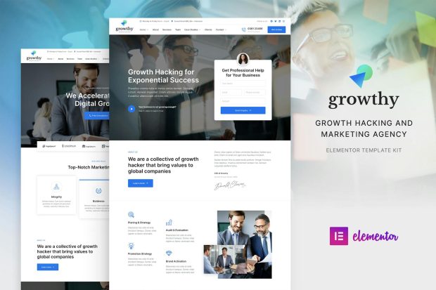 Growthy – Growth Hacking & Marketing Agency Elementor Template Kit