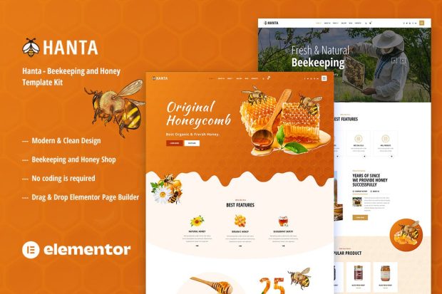 Hanta - Beekeeping & Honey  Elementor Template Kit