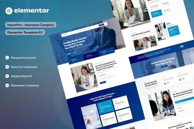 Insure - Insurance Company Elementor Template Kit