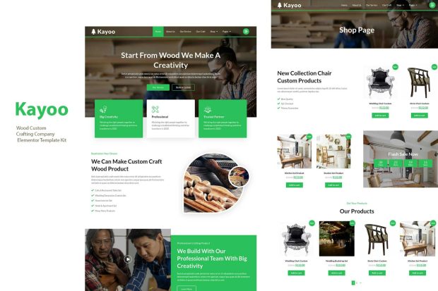 Kayoo - Wood Company Woocommerce Elementor Template Kit