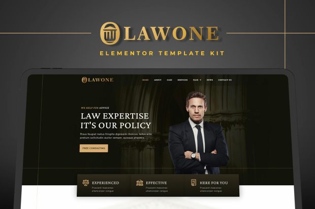 Lawone - Legal &  Law Firm Elementor Template Kit