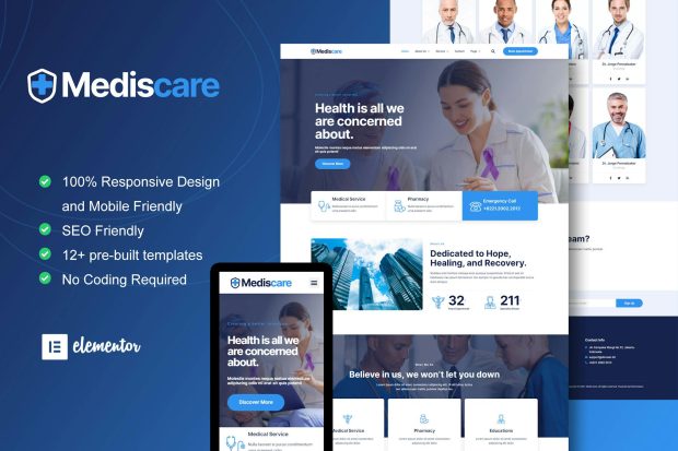 MedisCare - Medical Service Elementor Template Kit