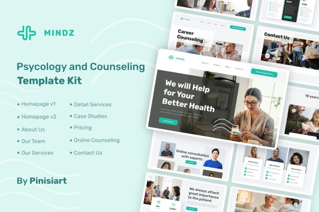 Mindz - Psychology & Counseling Elementor Template Kit