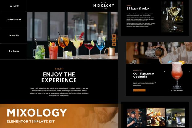 Mixology - Bar & Cocktails Elementor Template Kit