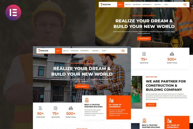 Ngecor - Construction & Building Company Elementor Template Kit