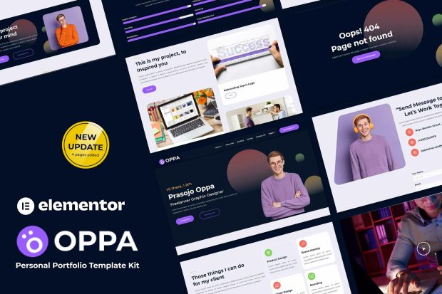 Oppa - Personal Portfolio Elementor Template Kit