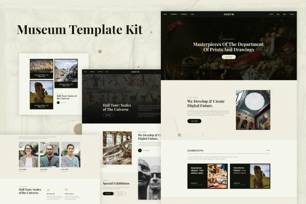 Ozeum - Modern Art Gallery & Museum Elementor Template Kit