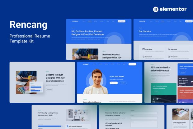 Rencang - CV & Portfolio Elementor Template Kit