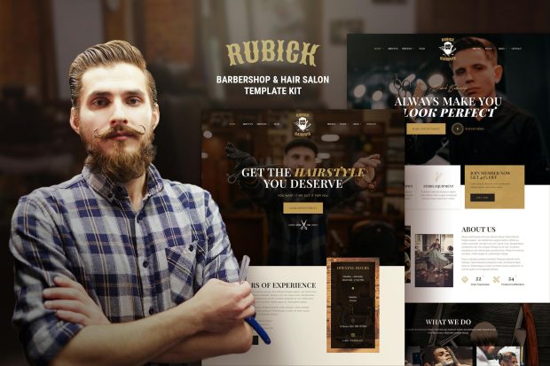 Rubick - Barbershop & Hair Salon Elementor Template Kit