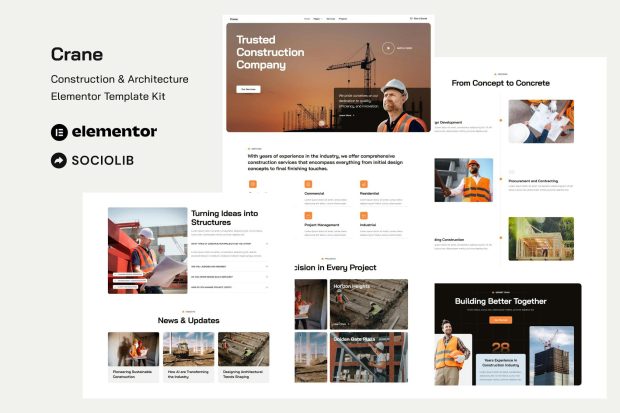 Crane - Construction & Architecture Elementor Template Kit