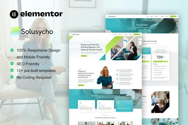 Solusycho - Psychology & Mental Health Elementor Template Kit